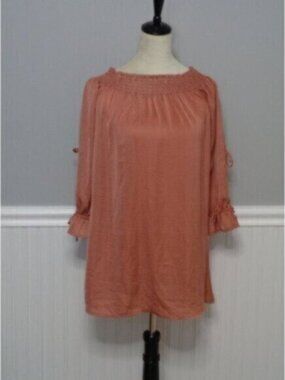 NEW Forever 21 women's small Pink Off the Shoulder Sleeve cut-out tie dress